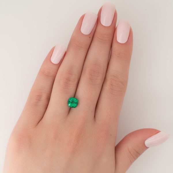 2Ct Cushion Cut Lab Created Emerald For Discount