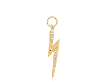 Gold Plated Cubic Zirconia Lightning Bolt Earring Charm by Ania Haie Online