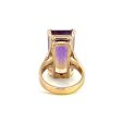 Estate 14K Yellow Gold 18.93ctw Emerald Cut Ametrine Solitaire Ring Sale