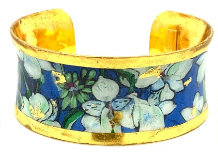 22K Gold Leaf Lilies Cuff Bracelet For Cheap