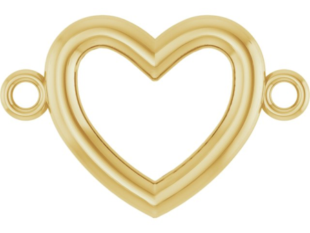 14K Yellow Gold Double Bail Heart Charm by Stuller Discount