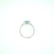 14K White Gold 0.66ctw Round Blue Topaz & Diamond Halo Ring Discount