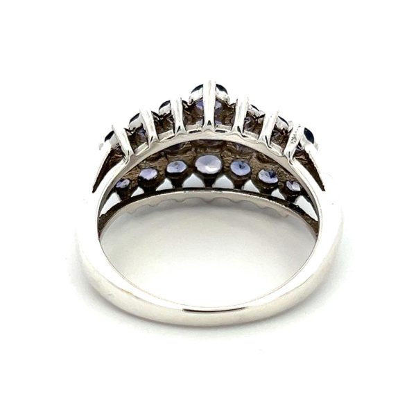 Estate Sterling Silver 2.15ctw Iolite Multi Row Band Hot on Sale