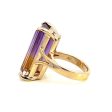 Estate 14K Yellow Gold 18.93ctw Emerald Cut Ametrine Solitaire Ring Sale