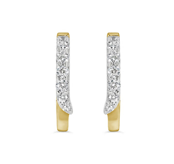 14K Two Tone Gold Cubic Zirconia Kid s Hoop Earrings Sale