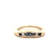 Estate 14K Yellow Gold 0.34ctw Blue Sapphire & Diamond Channel Ring Online