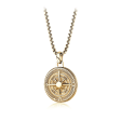 Stainless Steel Yellow Gold Plated Compass Pendant Men s Necklace Online Hot Sale