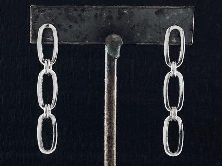 METAL 3 or 5 Oval Link Chain Post Earrings Online now