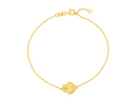 14K Yellow Gold Adjustable Seashell Bracelet by Midas Chain Online