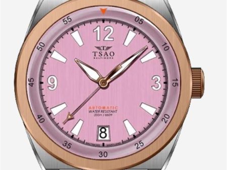 Stainless Steel Pink Sunset Automatic Watch by Tsao Baltimore Online Hot Sale