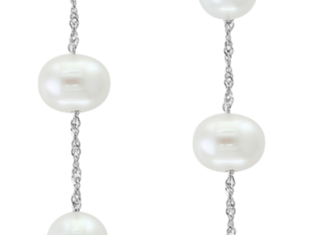 14K White Gold 5.5-6mm Freshwater Pearl Drop Earrings Discount