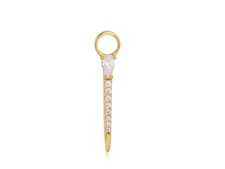 Sterling Silver & 14K Yellow Gold Plated Cubic Zirconia Bar Earring Charm by Ania Haie Online Sale