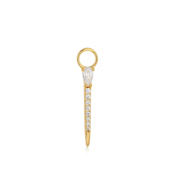 Sterling Silver & 14K Yellow Gold Plated Cubic Zirconia Bar Earring Charm by Ania Haie Online Sale