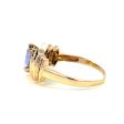 Estate 14K Yellow Gold Marquise Tanzanite & Diamond Multi Row Ring Cheap