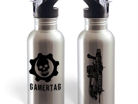 Gears of War Personalized 20 oz Screw Top Water Bottle with Straw For Sale