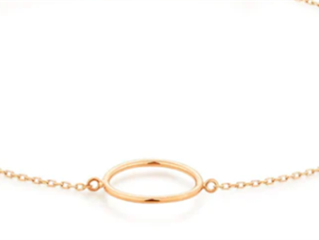 14K Yellow Gold Adjustable Open Circle Bracelet by Aurelie Gi Supply