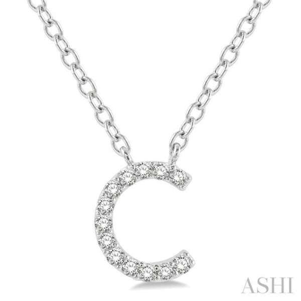 10K White Gold 0.05ctw Diamond Letter  C  Necklace Online Hot Sale