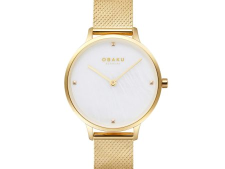 Gold Plated Figen Gold Women s Watch by Obaku For Cheap