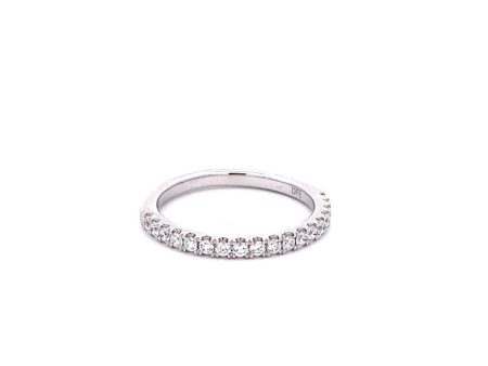 14K White Gold 0.35ctw Round Diamond Half Wedding Band Discount