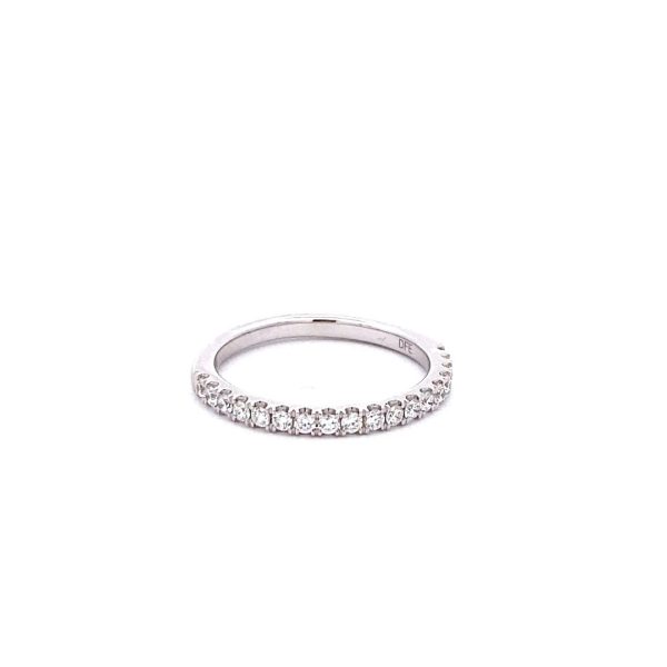 14K White Gold 0.35ctw Round Diamond Half Wedding Band Discount