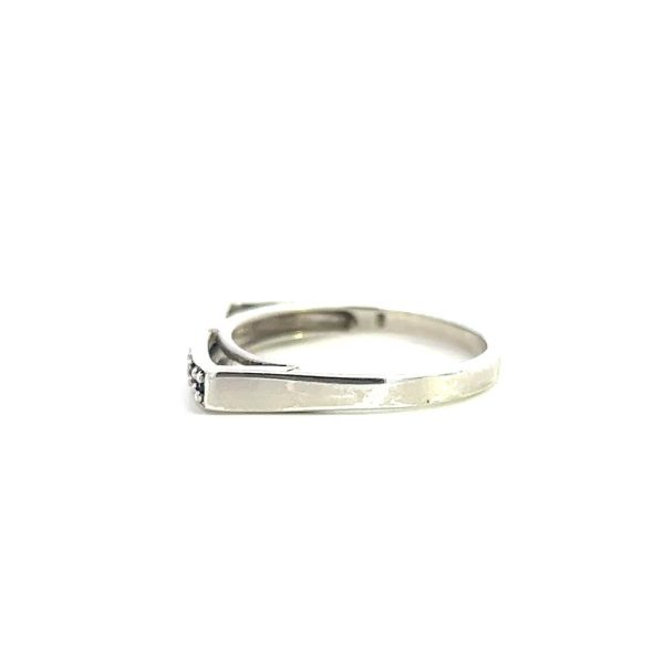 Estate Sterling Silver Blue Sapphire Bar Ring on Sale