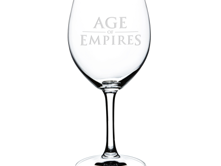 Age of Empires Logo Laser Engraved Wine Glass Discount