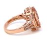 14K Rose Gold 6.61ctw Cushion Morganite & Diamond Halo Ring Supply