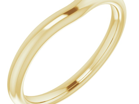 14K Yellow Gold Curved Wedding Band Cheap