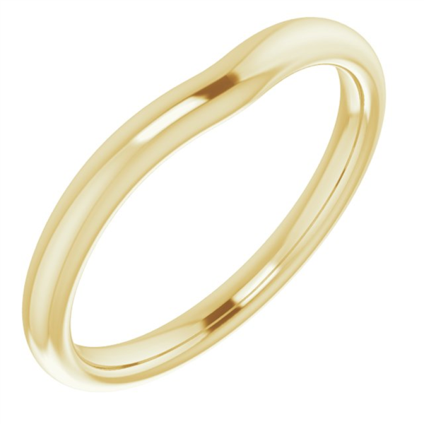 14K Yellow Gold Curved Wedding Band Cheap