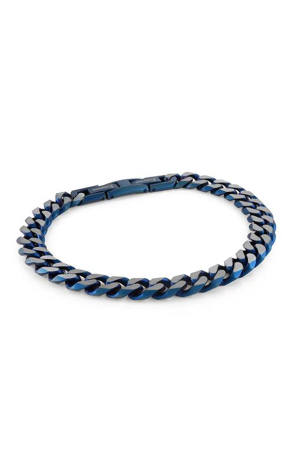 Stainless Steel IP Blue 8.6mm Curb Chain Men s Bracelet Supply