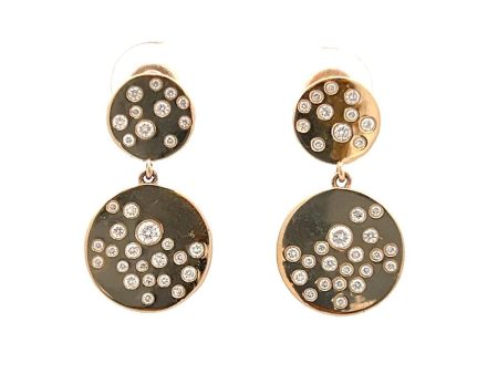 14K Yellow Gold 0.41ctw Round Diamond Cluster Drop Earrings Online Sale