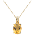 14K Yellow Gold 1.21ctw Oval Citrine & Diamond Drop Necklace For Discount