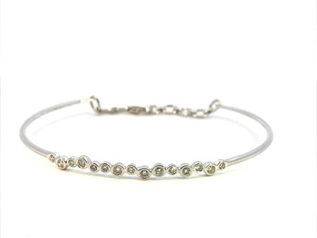 14K White Gold 0.39ctw Diamond Bubble Bangle Bracelet Sale