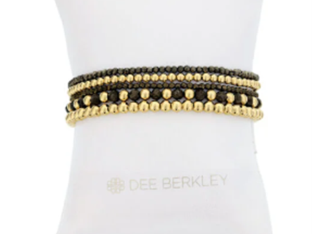 Gold Filled & Pyrite Bead Stretch Bracelet Set by Dee Berkley Cheap