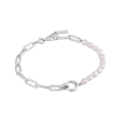 Sterling Silver Freshwater Pearl & Paperclilp Chain Bracelet by Ania Hiae For Cheap