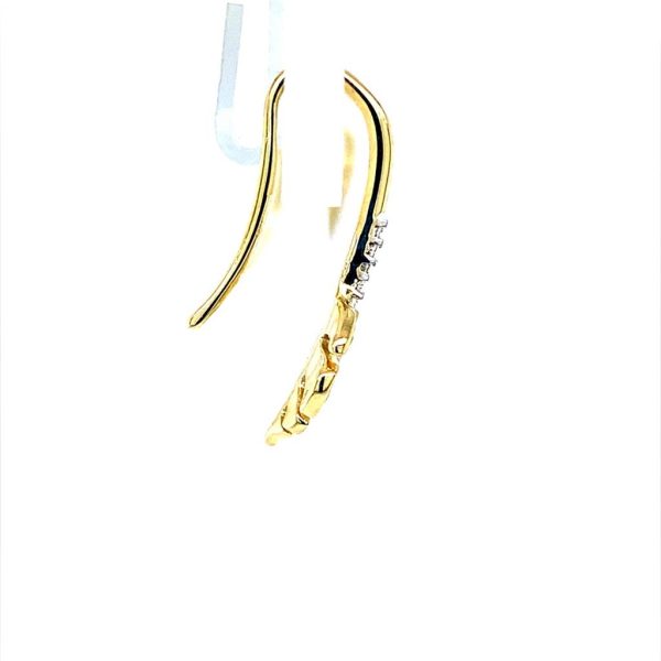 14K Yellow Gold 0.03ctw Diamond Leaf Drop Earrings For Discount