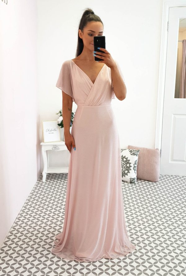 Lydia Maxi Dress Pink Glitter For Cheap