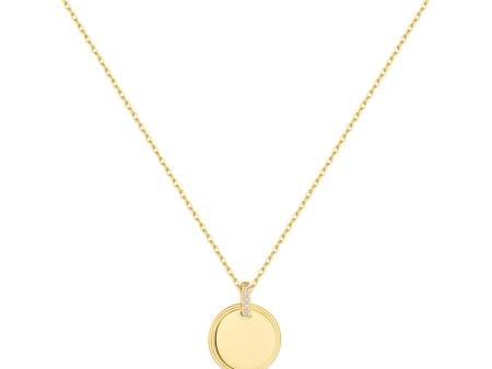 Gold Plated Cubic Zirconia Disc Pendant Necklace by Ania Haie Hot on Sale