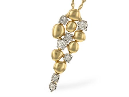 14K Two Tone Gold 0.25 ctw Diamond Cascade Drop Necklace by Allison Kaufman For Discount