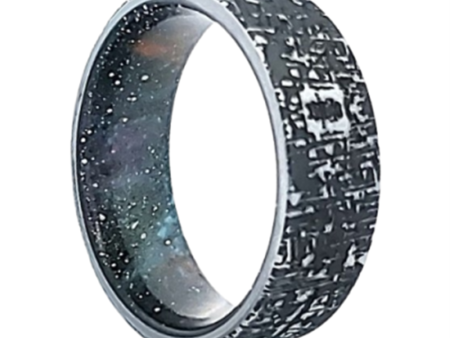 Tungsten 8mm Men s Wedding Band with Cerakote Galaxy Interior Sleeve For Discount