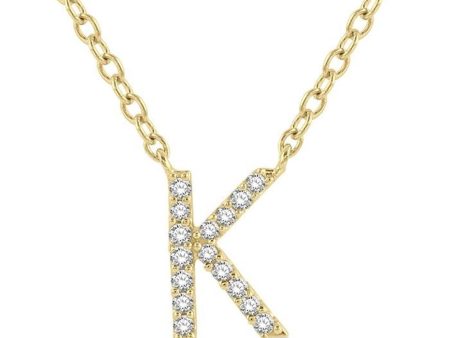 10K Yellow Gold 0.05ctwDiamond Letter  K  Necklace Online