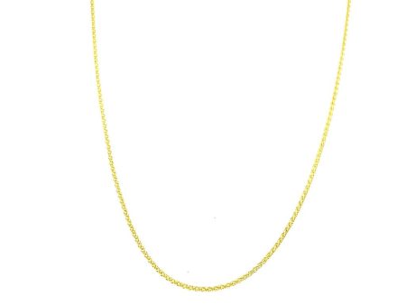 14K Yellow Gold 1.00mm Adjustable Wheat Chain Necklace Cheap