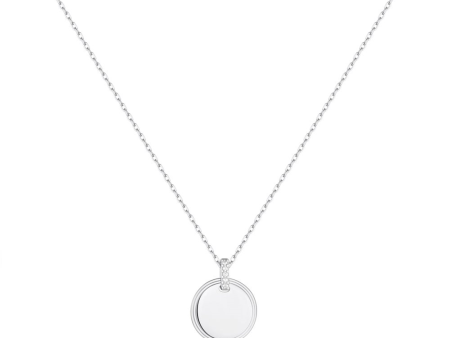 Sterling Silver Cubic Zirconia Disc Pendant Necklace by Ania Haie Online now