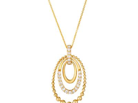 14K Yellow Gold 0.30ctw Nude Diamond Drop Necklace by Le Vian For Discount