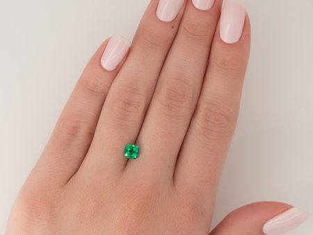 1Ct Cushion Cut Lab Created Emerald For Sale