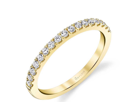 14K Yellow Gold 0.29ctw Round Diamond Half Wedding Band For Cheap