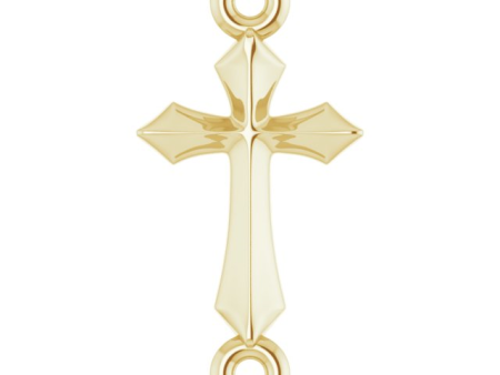 14K Yellow Gold Cross Double Bail Charm by Stuller Online Sale