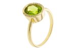 14K Yellow Gold 1.75ctw Oval Peridot & Diamond Half Halo Ring by Allison Kaufman For Discount