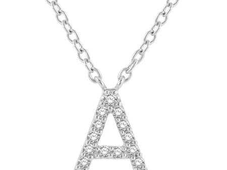 10K White Gold 0.05ctw Diamond Letter  A  Necklace For Cheap