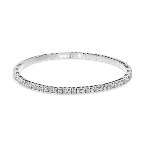 14K White Gold 3.00ctw Round Diamond Tennis Bracelet on Sale